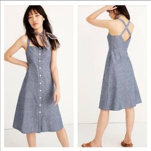 Madewell chambray button-front midi dress- SZ 8